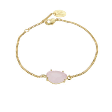 Gold bracelet with pink stone