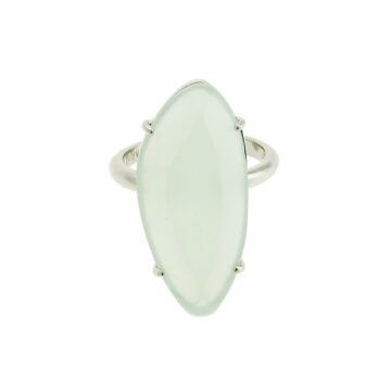 Silver ring with green stone